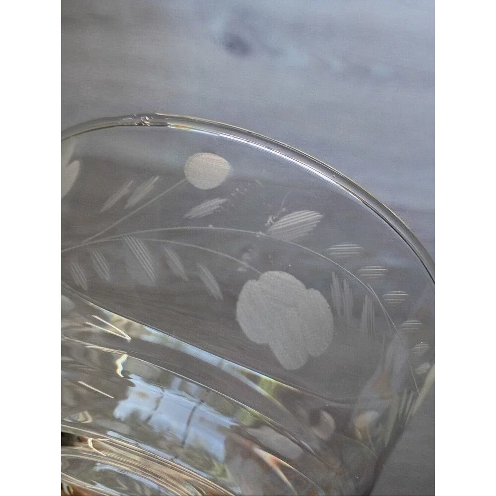 Libbey Rock Sharpe Crystal Champagne Glasses Sherbet Bowl 6 1/8